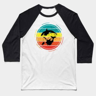 Orca Family Vintage Retro Style Killer Whale Family Lovers Gift Baseball T-Shirt